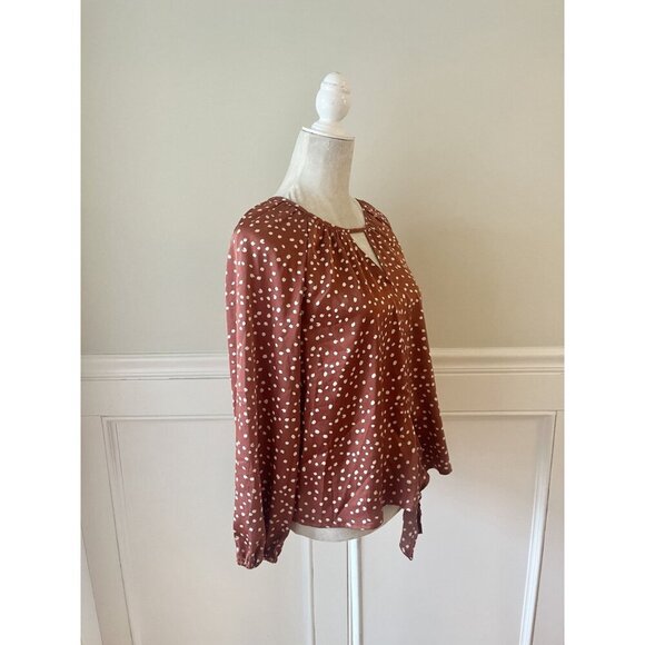 Éclair NWT Brown Polka Dot Blouse Women’s Size S - Picture 2 of 4